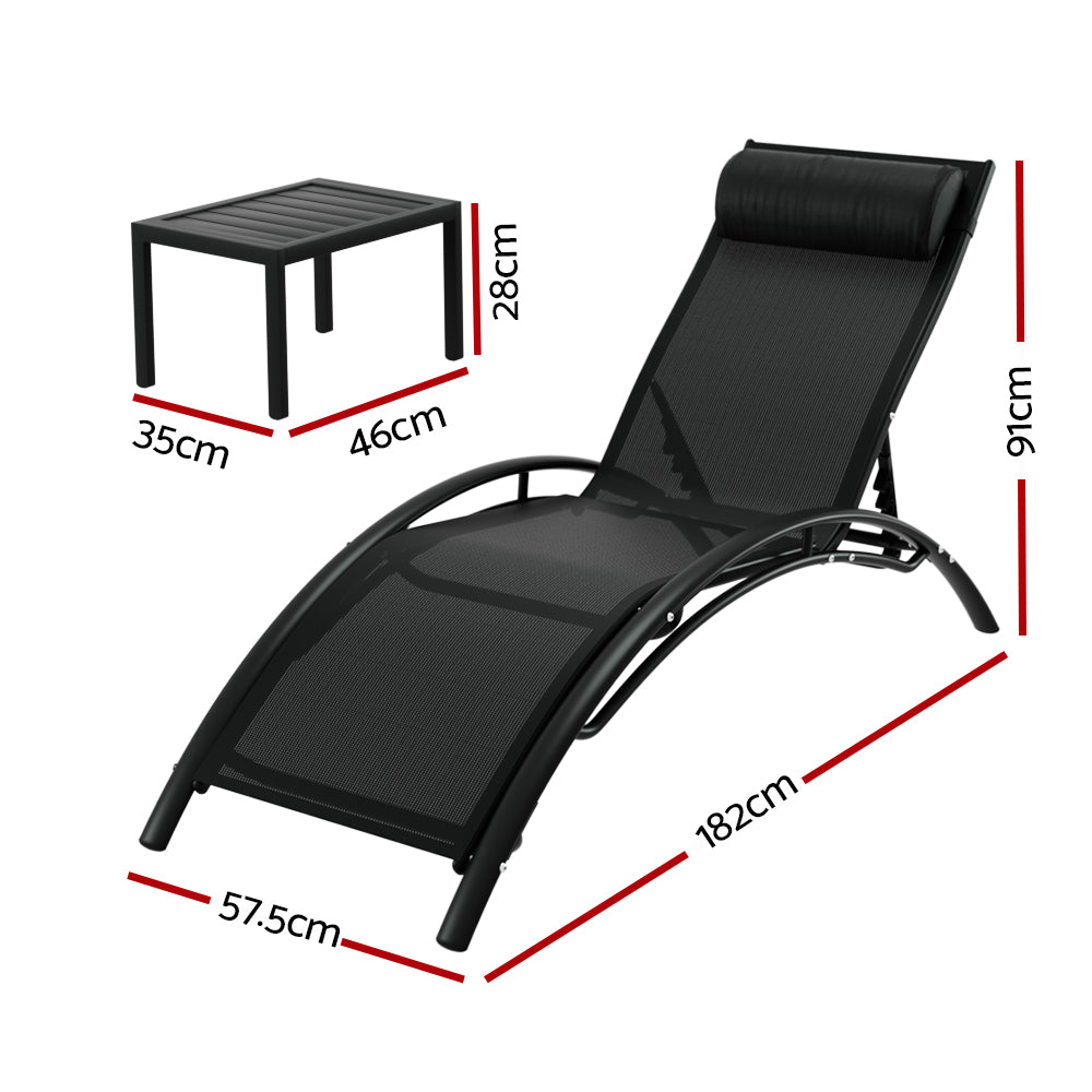 Sun Lounge Chairs 3pc with matching table