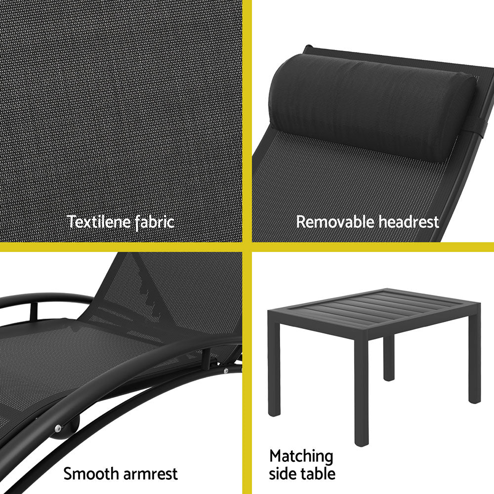 Sun Lounge Chairs 3pc with matching table