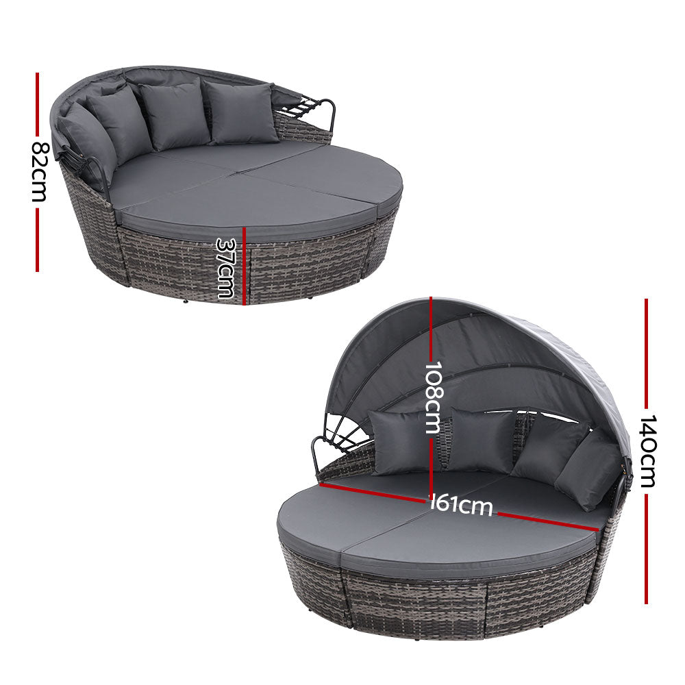 Sun Lounge Setting Wicker Day Bed