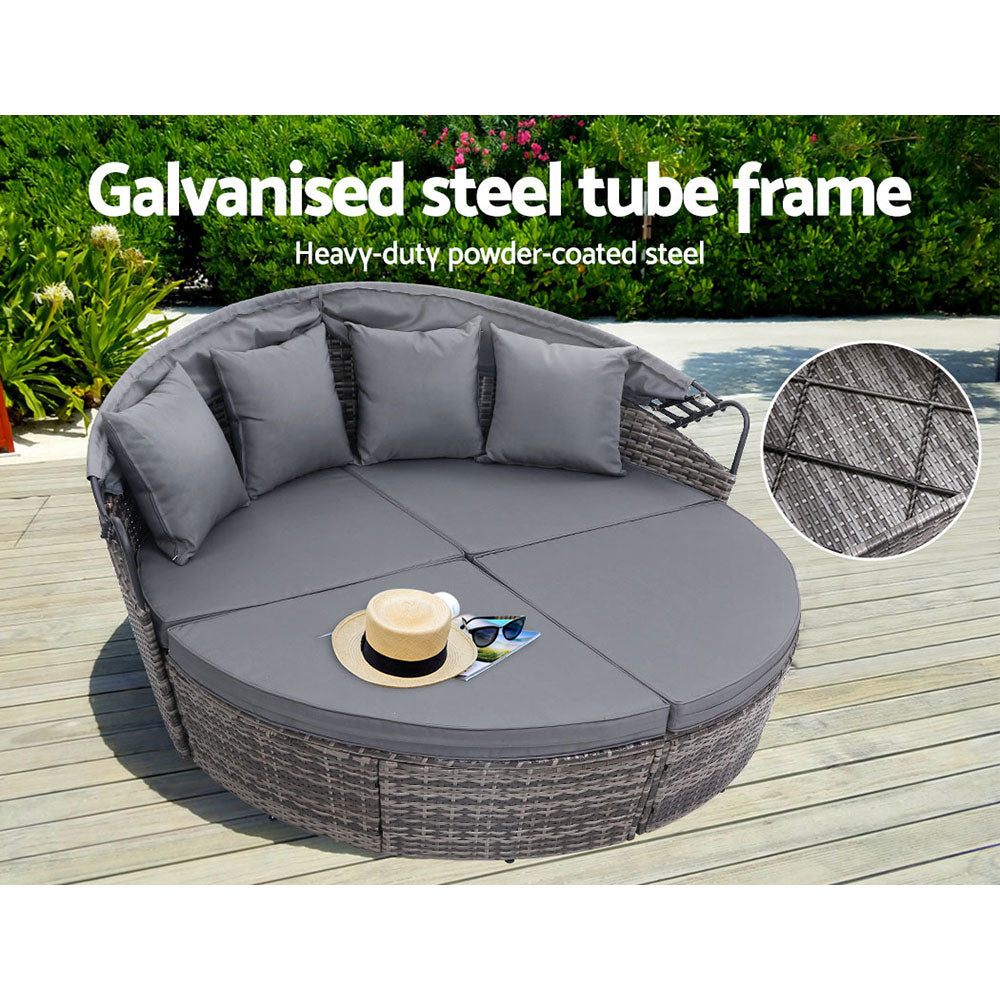 Sun Lounge Setting Wicker Day Bed