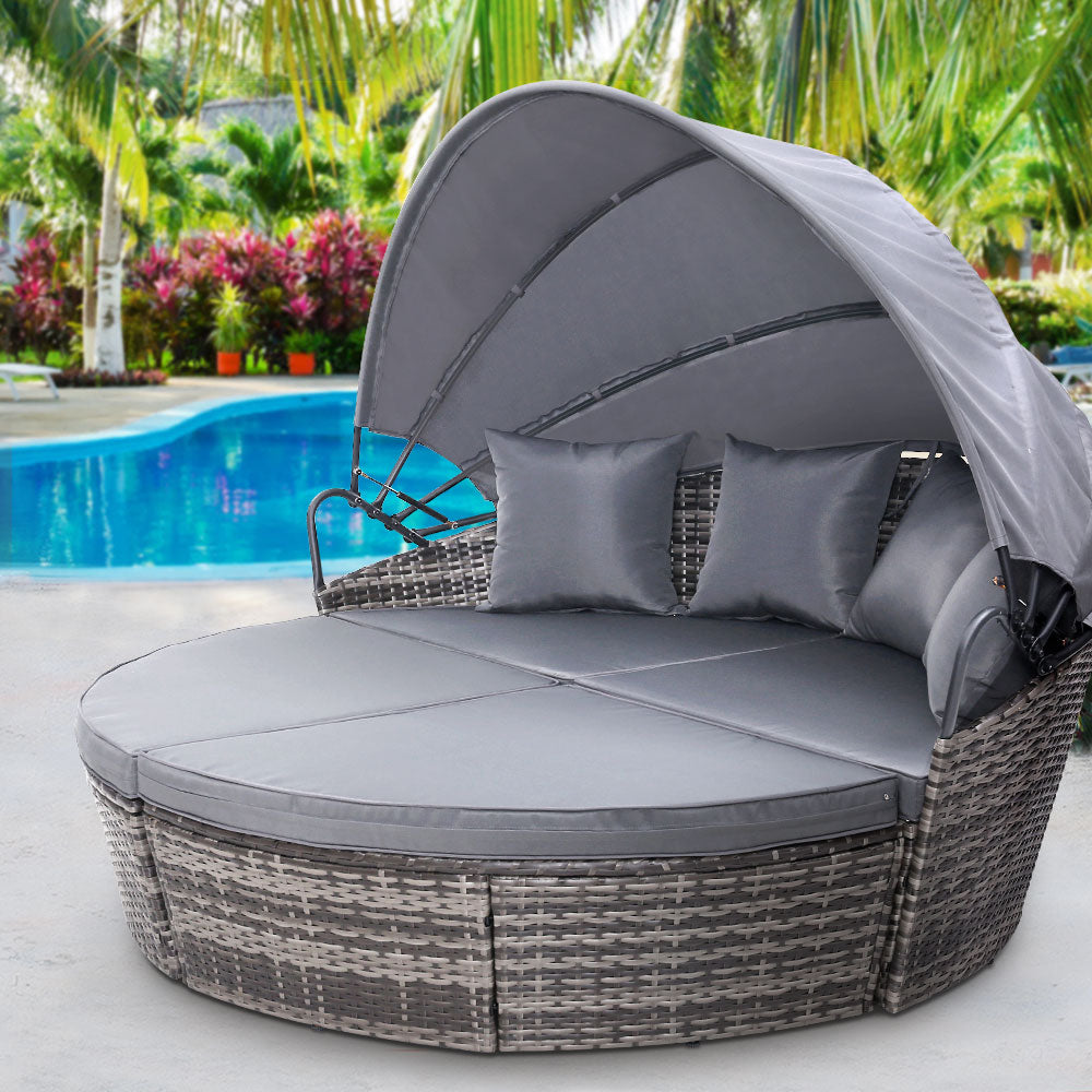 Sun Lounge Setting Wicker Day Bed