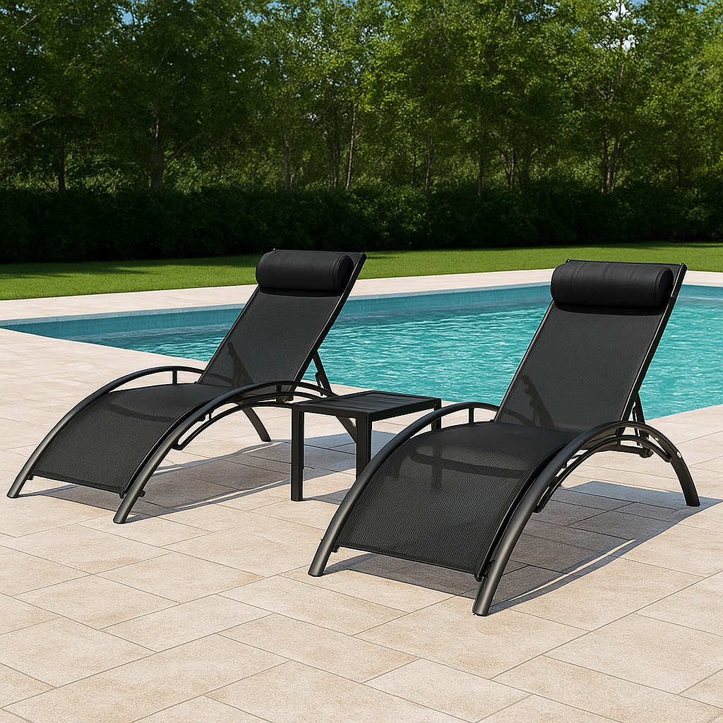 Sun Lounge Chairs 3pc with matching table