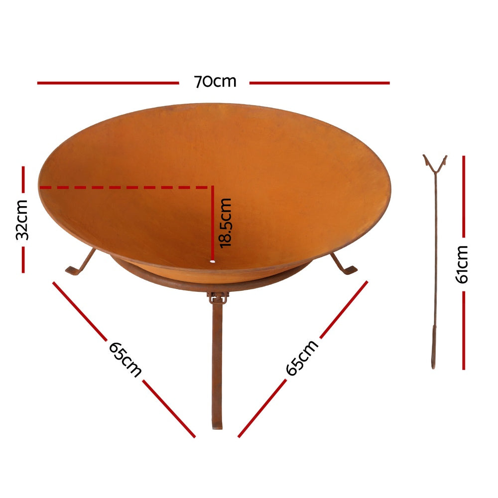 Fire pit 70cm Rustic Iron Bowl